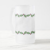 KerstHolly Frosted Mok (Voorkant links)