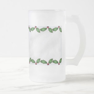 KerstHolly Frosted Mok