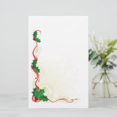 KerstHolly-grens Briefpapier (Staand voorkant)