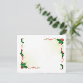 KerstHolly-grens Feestdagenkaart (Staand voorkant)
