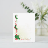 KerstHolly-grens Feestdagenkaart (Staand voorkant)