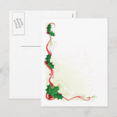 KerstHolly-grens Feestdagenkaart (Voorkant / Achterkant)