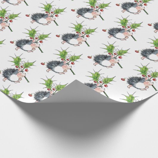 KerstHolly Hedegel Cadeaupapier (Hoek)