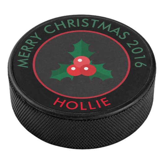 KerstHolly Hockey Puck (3/4)