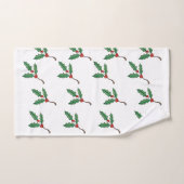 KerstHolly Holiday Decor Gift Bath Towel Set Bad Handdoek (Handdoek)
