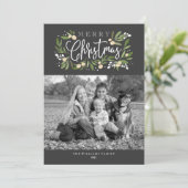 KerstHolly-Holiday-fotokaart Feestdagenkaart (Staand voorkant)