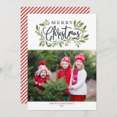 KerstHolly-Holiday-fotokaart Feestdagenkaart (Voorkant / Achterkant)