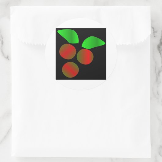 KerstHolly III Ronde Sticker (Tas)