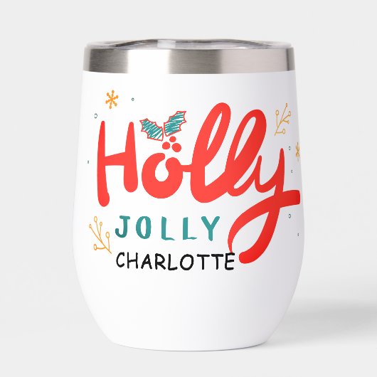 KerstHolly Jolly Fun Winter Persoonlijke naam (Achterkant)