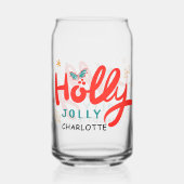 KerstHolly Jolly Fun Winter Persoonlijke naam Blikvorm Glas (Voorkant)