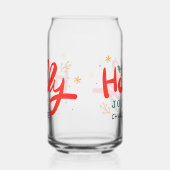 KerstHolly Jolly Fun Winter Persoonlijke naam Blikvorm Glas (Links)