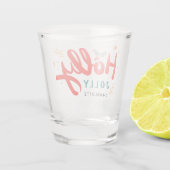 KerstHolly Jolly Fun Winter Persoonlijke naam Shot Glas (Achterkant)