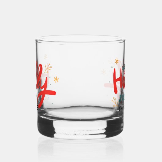 KerstHolly Jolly Fun Winter Persoonlijke naam Whisky Glas (Links)