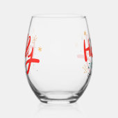 KerstHolly Jolly Fun Winter Persoonlijke naam Wijnglas Zonder Voet (Links)