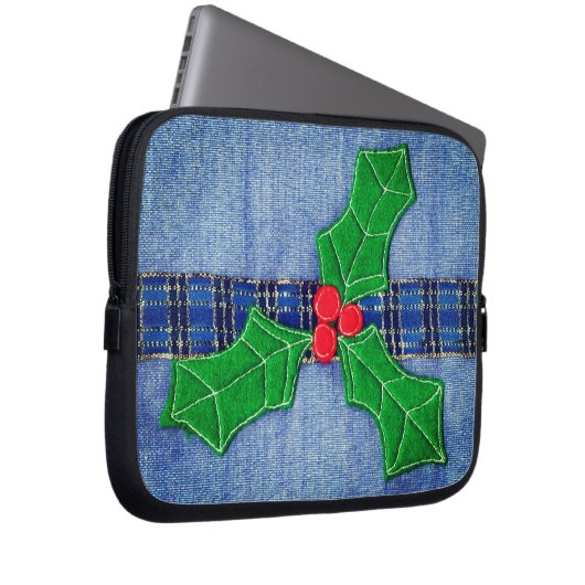 KerstHolly Laptop Sleeve (Voorkant Rechts)