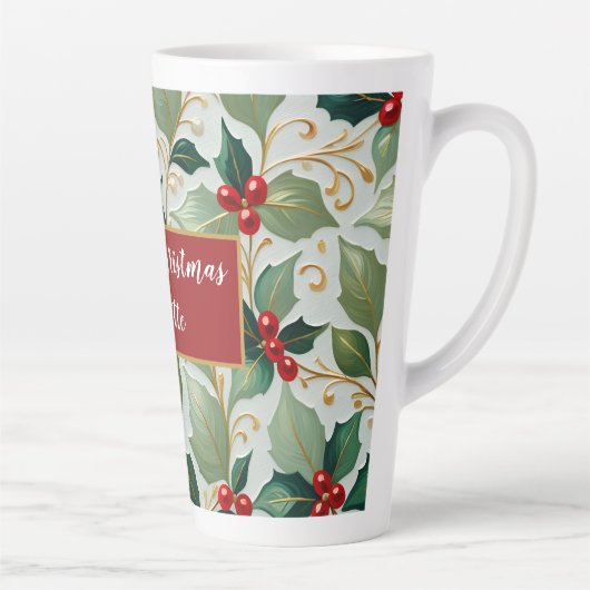 KerstHolly Latte Mok (Rechts)