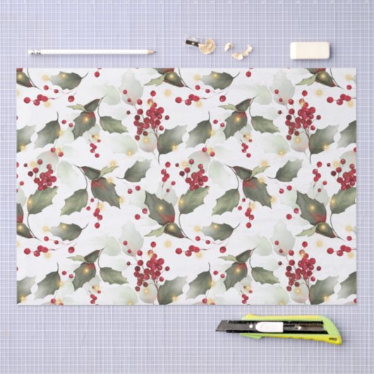 KerstHolly Light Garland Tissue Paper Tissuepapier (Craft)