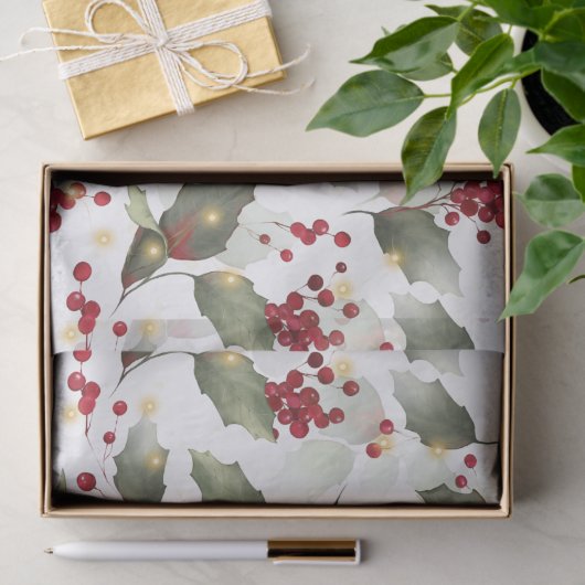 KerstHolly Light Garland Tissue Paper Tissuepapier (Geschenk)