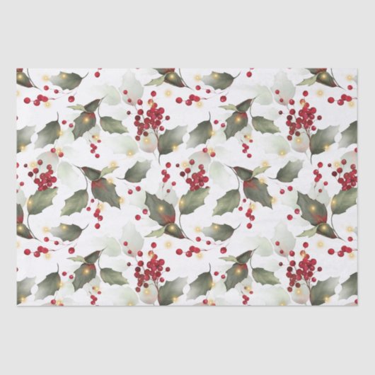 KerstHolly Light Garland Tissue Paper Tissuepapier (Voorkant)