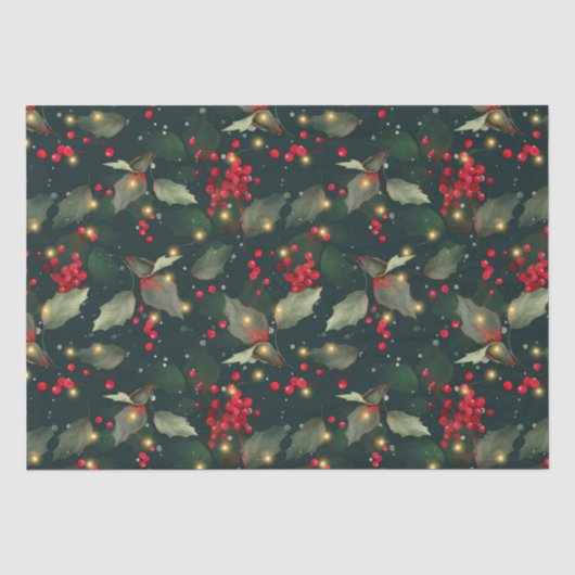 KerstHolly Light Garland Tissue Paper Tissuepapier (Voorkant)