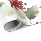 KerstHolly Light Garland Wrapping Paper Cadeaupapier (Rol Hoek)