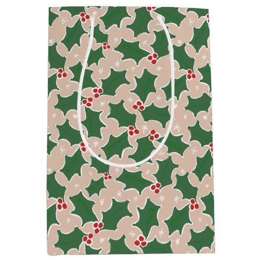 KerstHolly Medium Cadeauzakje (Voorkant)