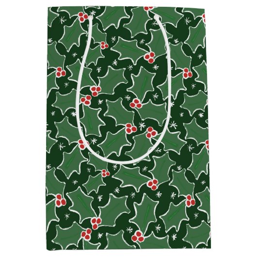 KerstHolly Medium Gift Bag Cadeauzakje (Voorkant)