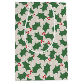 KerstHolly Medium Gift Bag Cadeauzakje