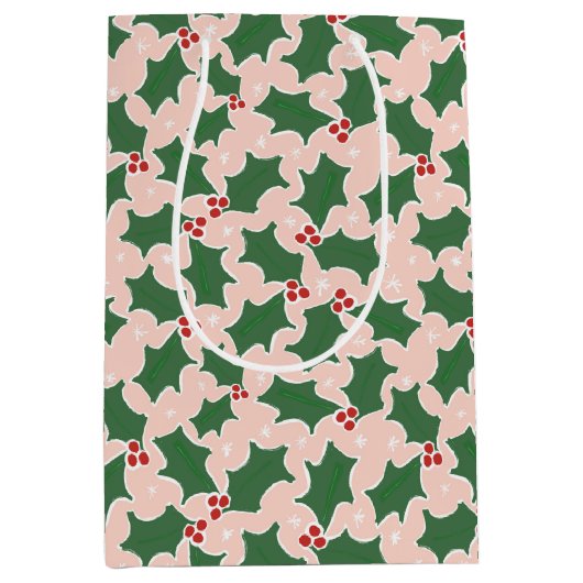 KerstHolly Medium Gift Bag Cadeauzakje (Voorkant)