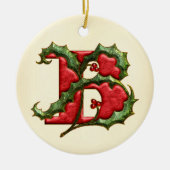 KerstHolly Monogram B Keramisch Ornament (Voorkant)