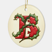 KerstHolly Monogram B Keramisch Ornament (Links)