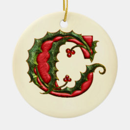 KerstHolly Monogram C Keramisch Ornament
