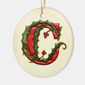 KerstHolly Monogram C Keramisch Ornament (Links)