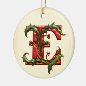 KerstHolly Monogram E Keramisch Ornament (Links)