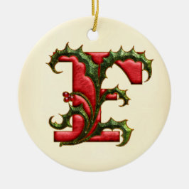 KerstHolly Monogram F Keramisch Ornament
