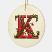 KerstHolly Monogram K Keramisch Ornament (Links)