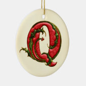 KerstHolly Monogram Q Keramisch Ornament (Rechts)