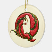 KerstHolly Monogram Q Keramisch Ornament (Links)