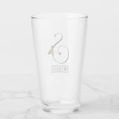 KerstHolly Monogram S Gepersonaliseerde Beer Glas (Achterkant)
