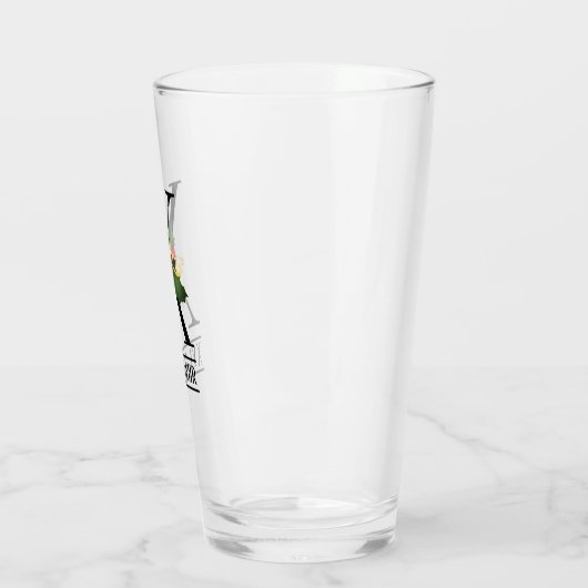 KerstHolly Monogram X Gepersonaliseerd bier Glas (Links)