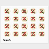 KerstHolly Monogram Z Envelope Seals Ronde Sticker (Vel)