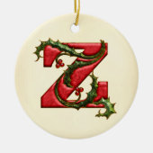 KerstHolly Monogram Z Keramisch Ornament (Voorkant)