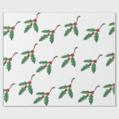 KerstHolly-omslagpapier Cadeaupapier (Vlak)