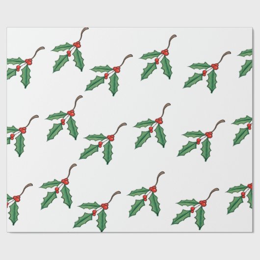 KerstHolly-omslagpapier Cadeaupapier (Vlak)