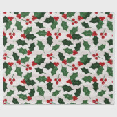 KerstHolly-omslagpapier Cadeaupapier (Vlak)