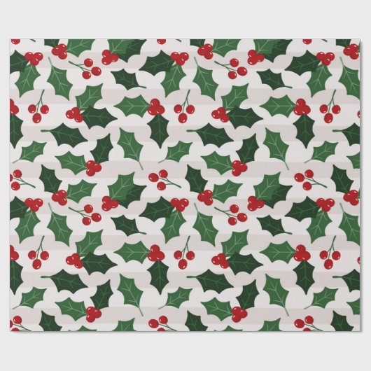 KerstHolly-omslagpapier Cadeaupapier (Vlak)