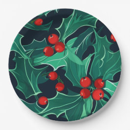 KerstHolly Papieren Bordje