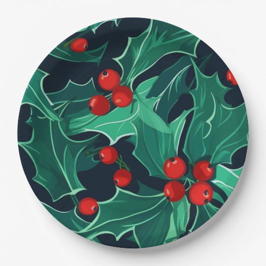 KerstHolly Papieren Bordje (Voorkant)