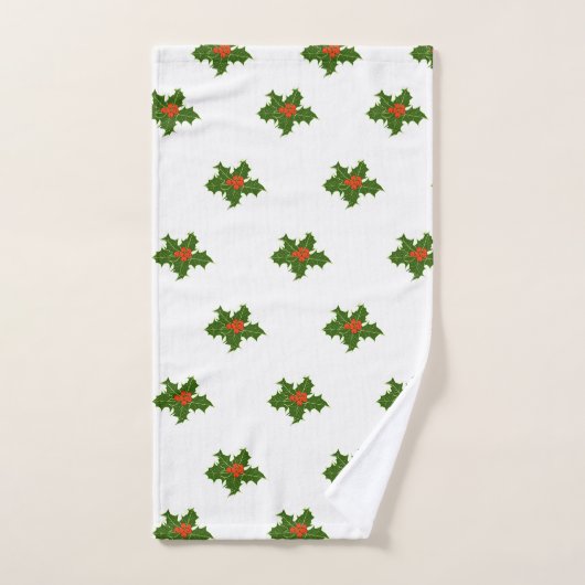 KerstHolly Pattern Bad Handdoek (Handdoek)
