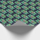 KerstHolly Pattern Cadeaupapier (Hoek)